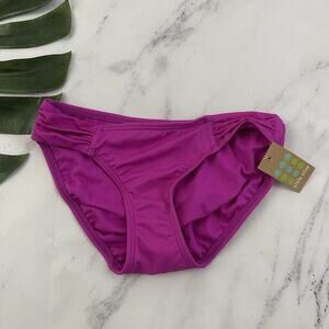 Title Nine Womens Bikini Swim Bottoms Size XS New Pink Solid Full Coverage